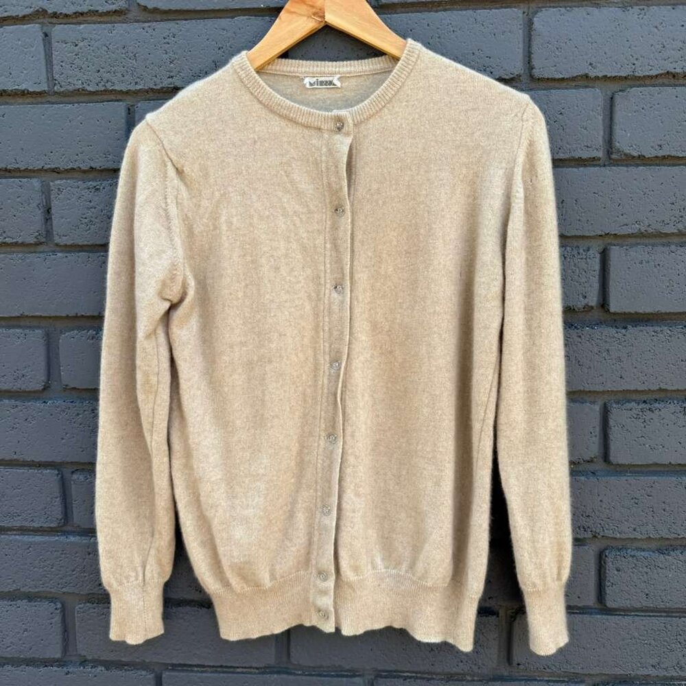 VTG Angora Rabbit Hair Lana Merino Knit Cardigan Sweater Luxury Old Money Sz S/M